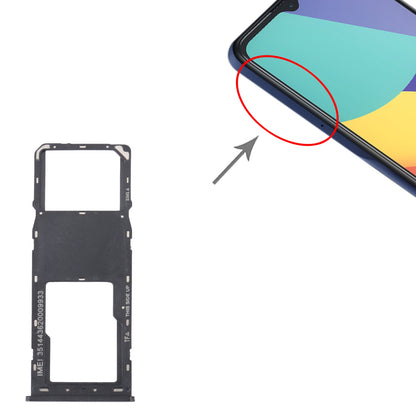 For Alcatel 1V 2021 Original SIM Card Tray + Micro SD Card Tray(Black)