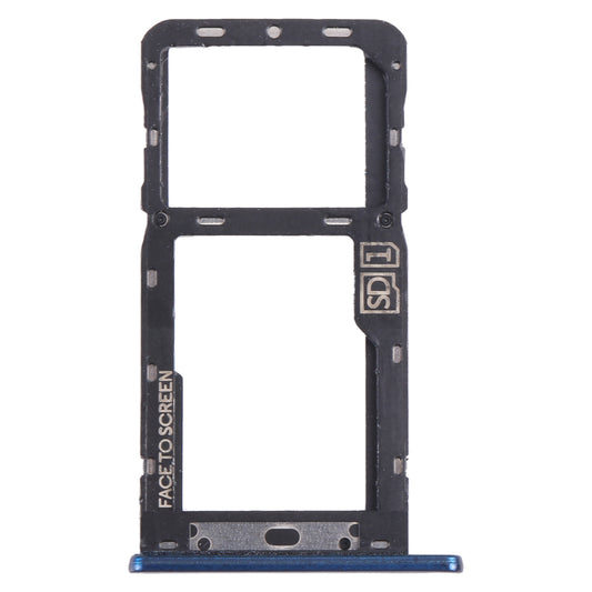 For Motorola Moto G7 Power US Version SIM Card Tray + Micro SD Card Tray (Blue)