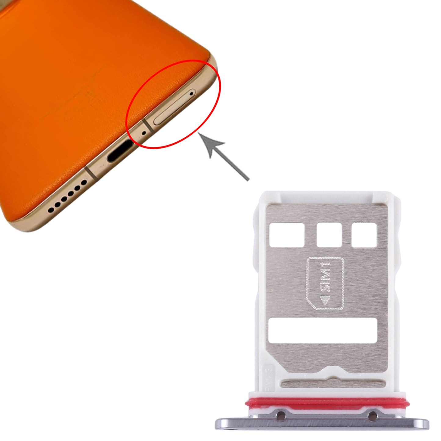 For Huawei Mate 50E SIM + NM Card Tray (Black)