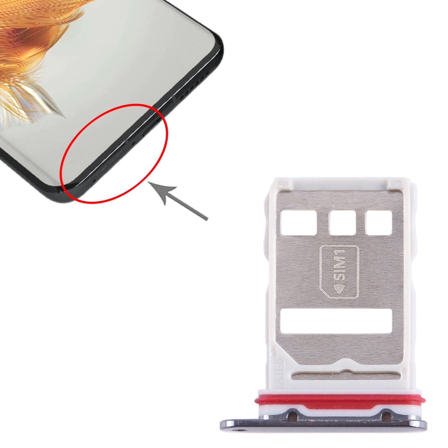 For Huawei Mate 50 Pro SIM Card Tray (Black)