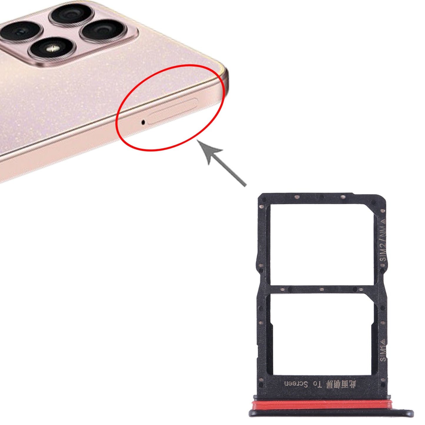 For Honor X30 Max SIM + SIM / NM Card Tray (Black)
