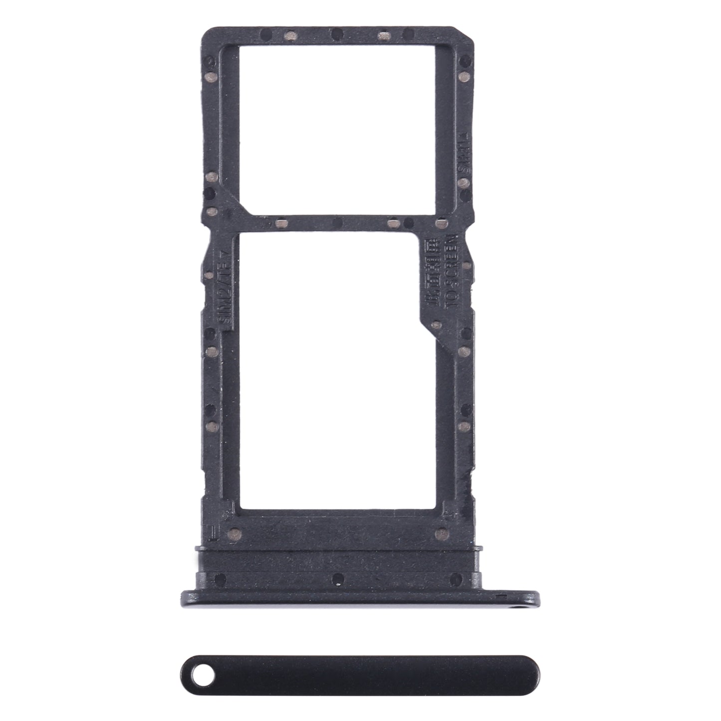 For Honor Play6T SIM + SIM / Micro SD Card Tray (Black)