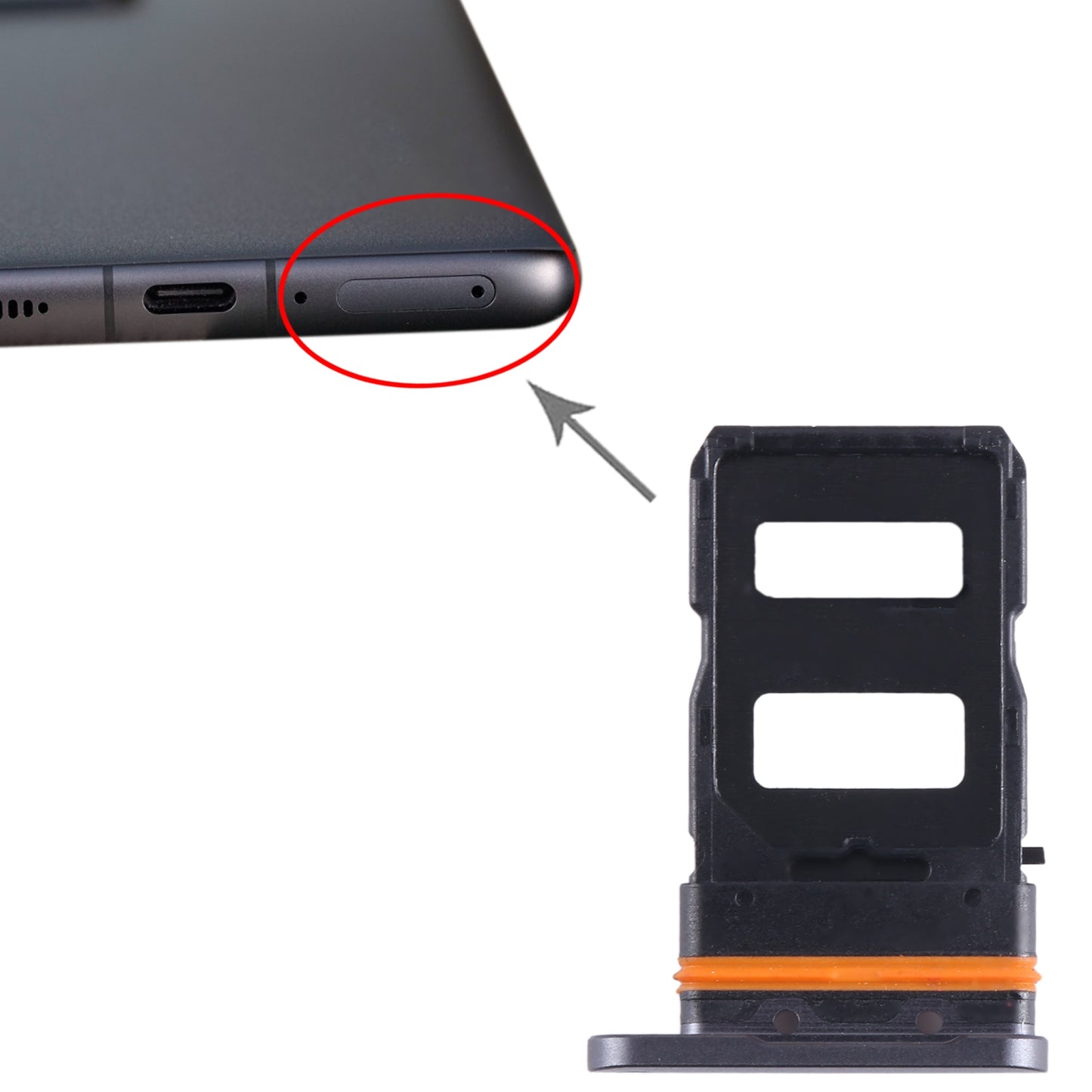 For Xiaomi 12S Pro SIM Card Tray + SIM Card Tray (Black)