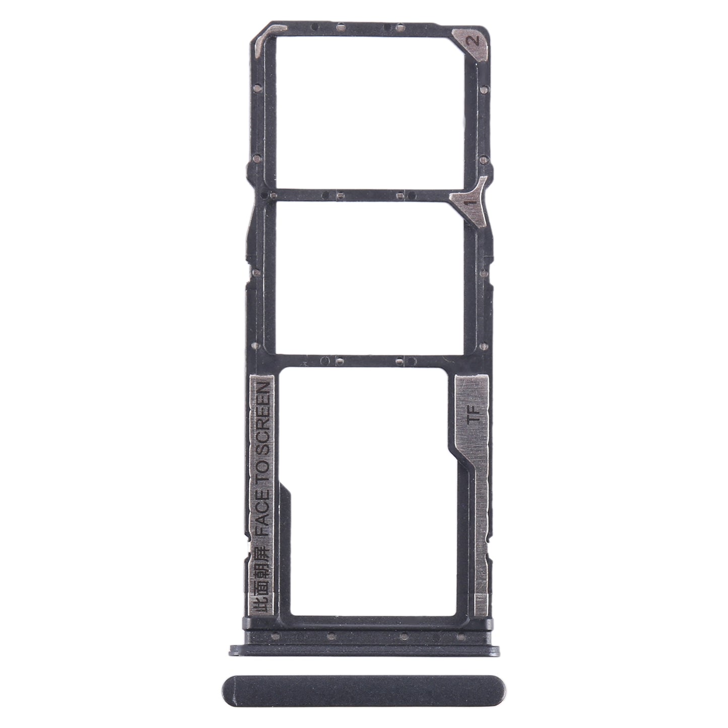 For Xiaomi Redmi 12C SIM Card Tray + SIM Card Tray + Micro SD Card Tray (Black)