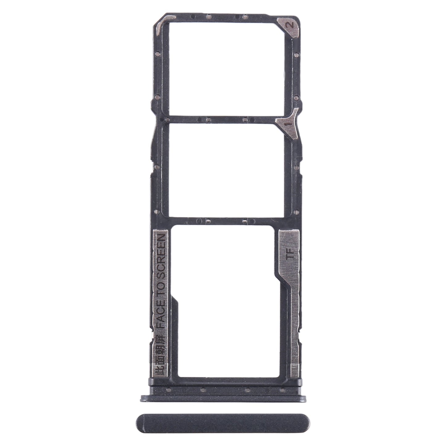 For Xiaomi Redmi 12C SIM Card Tray + SIM Card Tray + Micro SD Card Tray (Black)