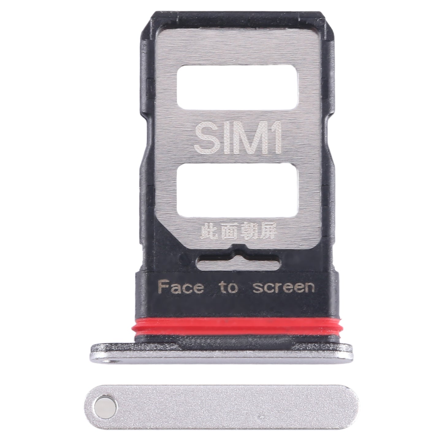 For Xiaomi Redmi K60 SIM Card Tray + SIM Card Tray (Silver)