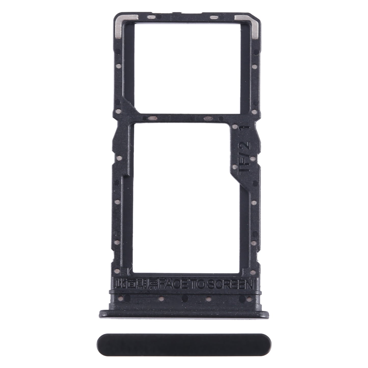 For Xiaomi Redmi Note 12R SIM Card Tray + SIM Card Tray / Micro SD Card Tray (Black)