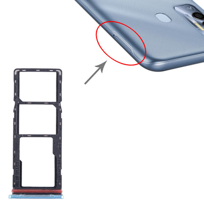 For Tecno Spark 7T SIM Card Tray + SIM Card Tray + Micro SD Card Tray (Blue)