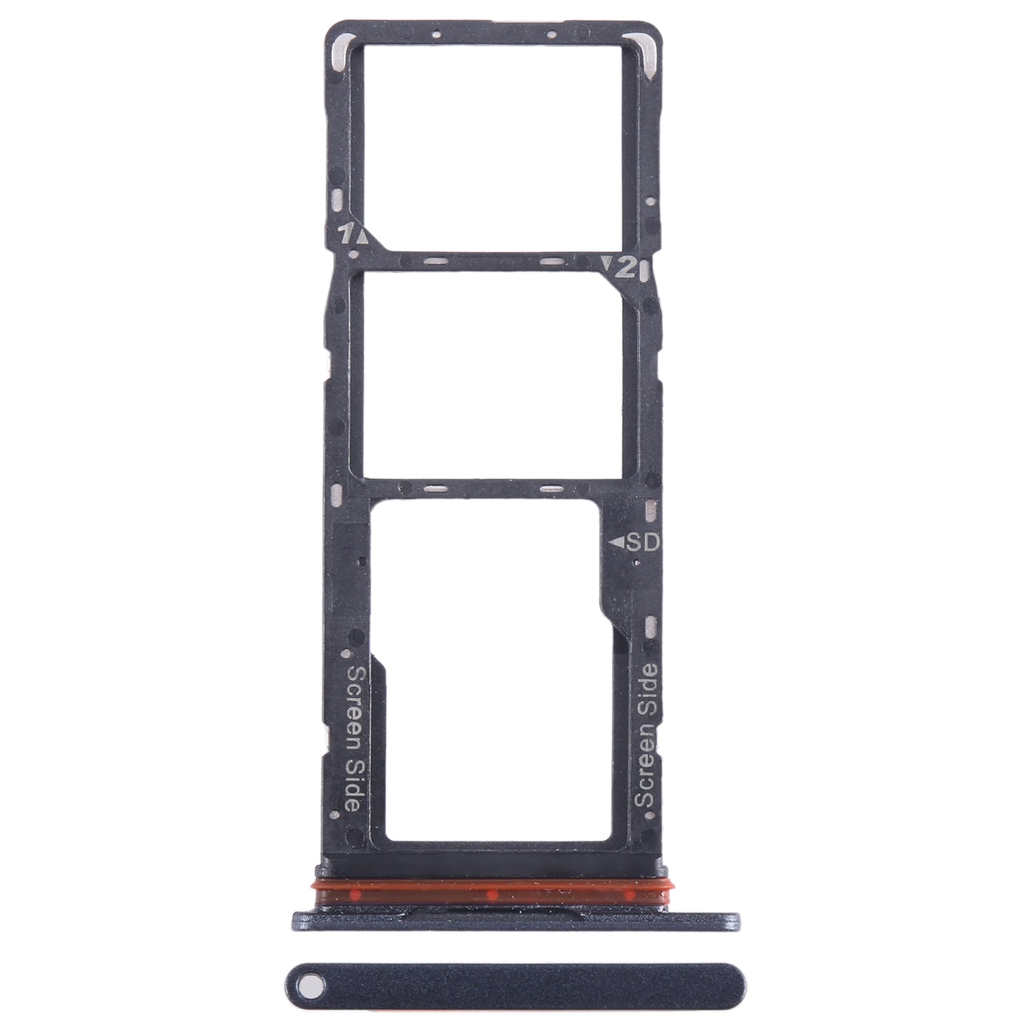 For Tecno Pop 7 BF6 SIM Card Tray + SIM Card Tray + Micro SD Card Tray (Black)