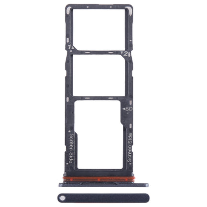 For Tecno Pop 7 BF6 SIM Card Tray + SIM Card Tray + Micro SD Card Tray (Black)