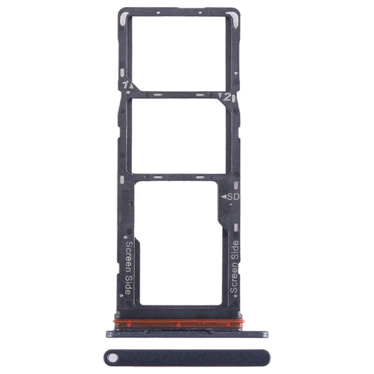 For Tecno Pop 7 BF6 SIM Card Tray + SIM Card Tray + Micro SD Card Tray (Black)