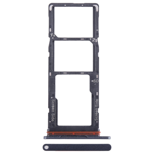 For Tecno Pop 7 BF6 SIM Card Tray + SIM Card Tray + Micro SD Card Tray (Black)