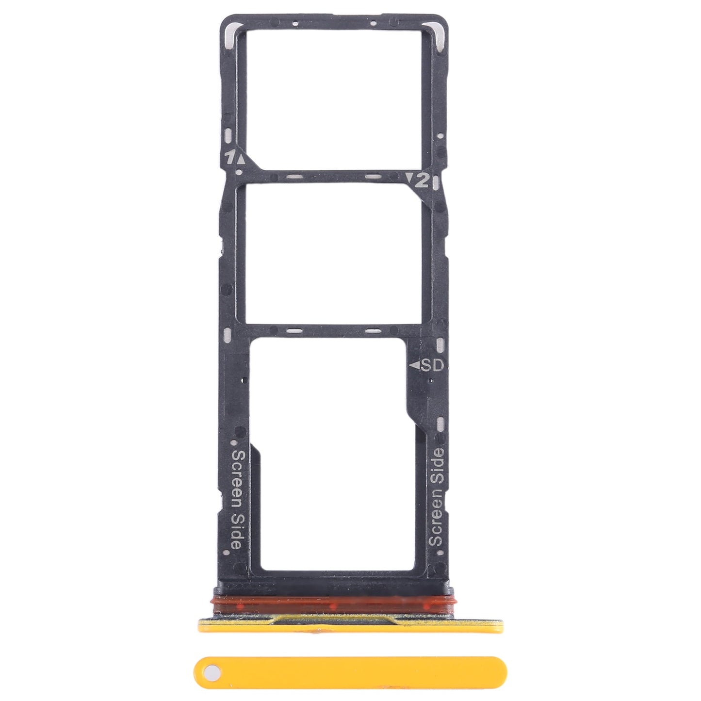 For Tecno Pop 7 BF6 SIM Card Tray + SIM Card Tray + Micro SD Card Tray (Orange)
