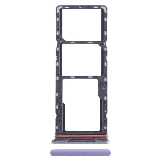 For Infinix Hot 10i X659B SIM Card Tray + SIM Card Tray + Micro SD Card Tray (Purple)