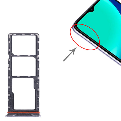 For Infinix Hot 10i X659B SIM Card Tray + SIM Card Tray + Micro SD Card Tray (Purple)