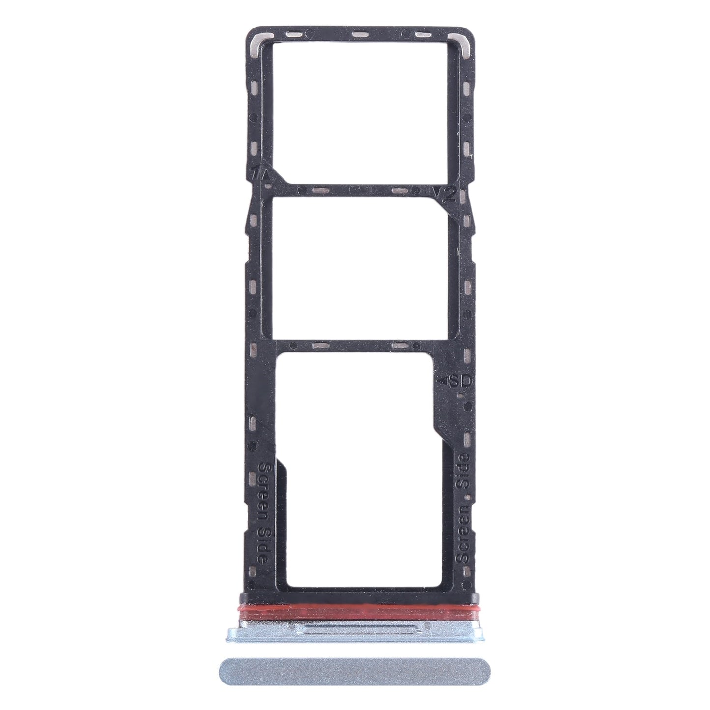 For Infinix Hot 11 X662 SIM Card Tray + SIM Card Tray + Micro SD Card Tray (Silver)