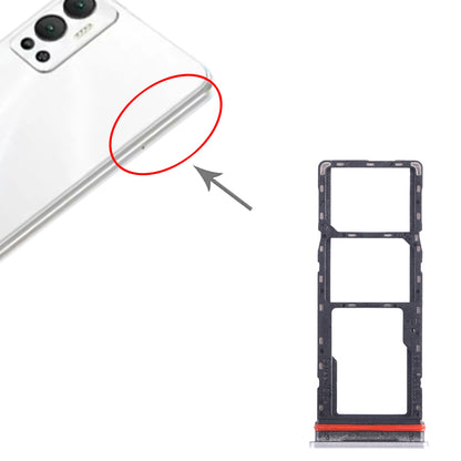 For Infinix Hot 12 X6817 SIM Card Tray + SIM Card Tray + Micro SD Card Tray (Silver)