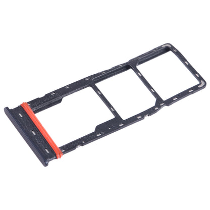 For Infinix Smart 7 X6515 SIM Card Tray + SIM Card Tray + Micro SD Card Tray (Black)