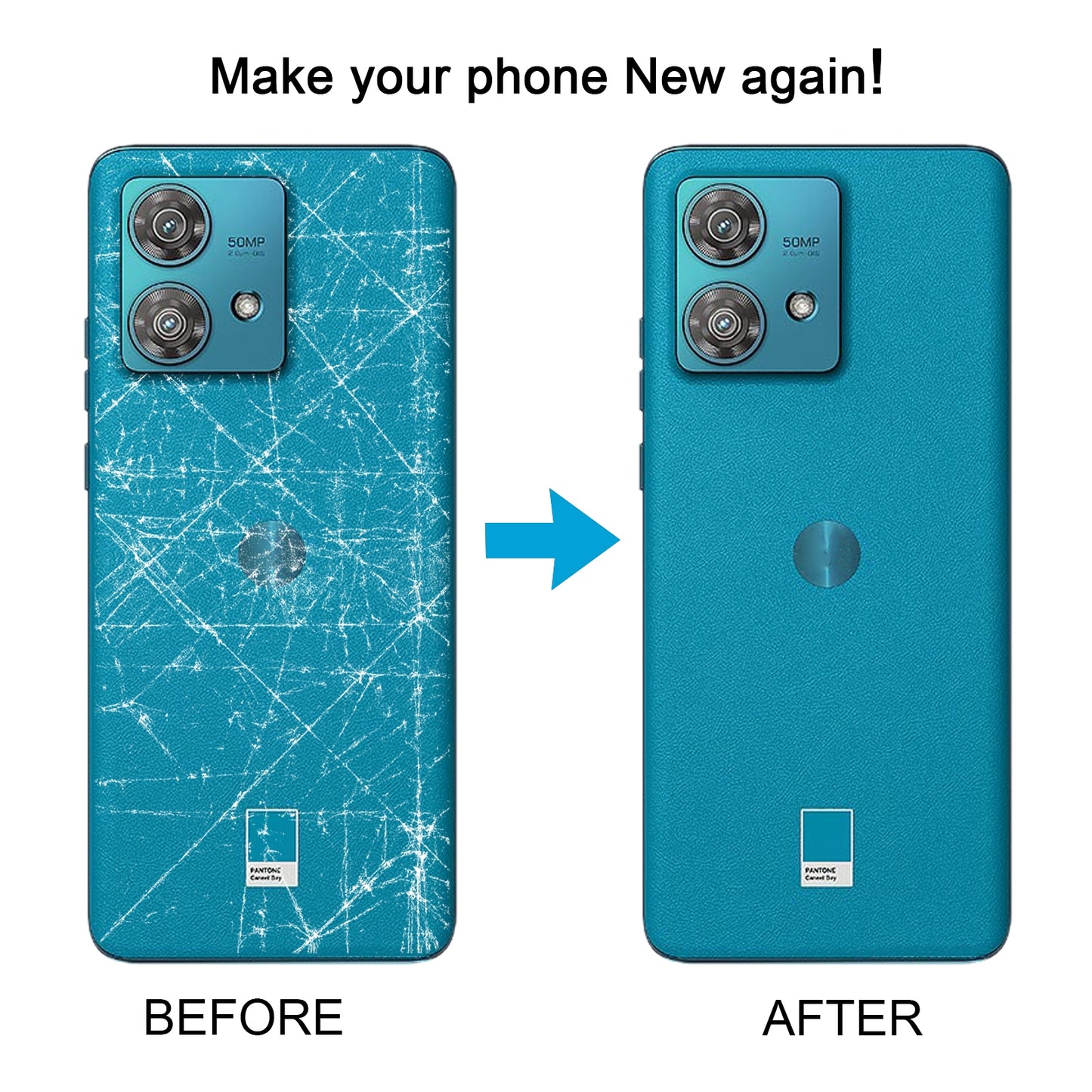 For Motorola Edge 40 Neo Original Battery Back Cover(Blue)