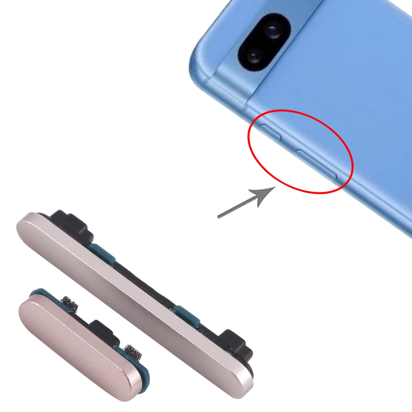 For Google Pixel 8A Power Button + Volume Control Button (Gold)