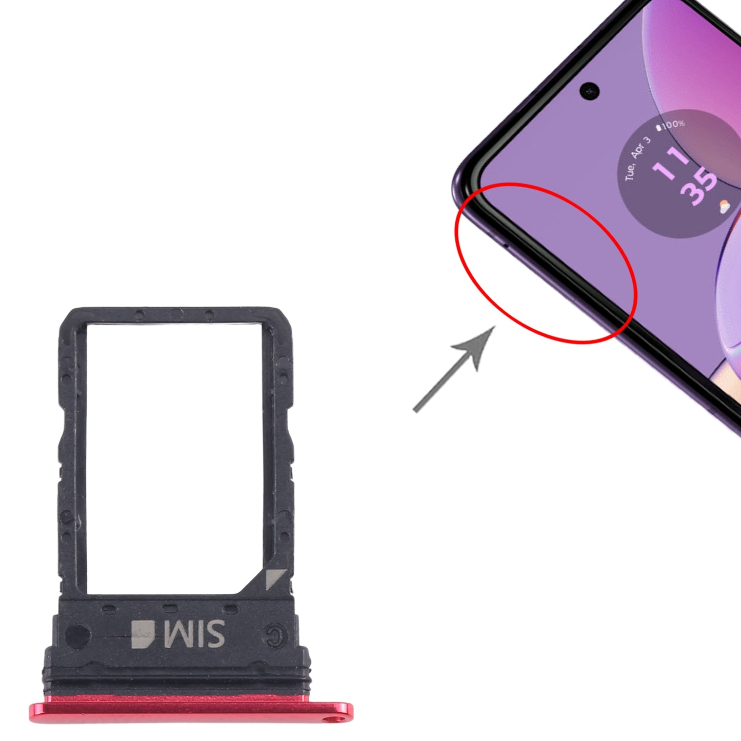 For Motorola Razr 40 Ultra Original SIM Card Tray (Red)