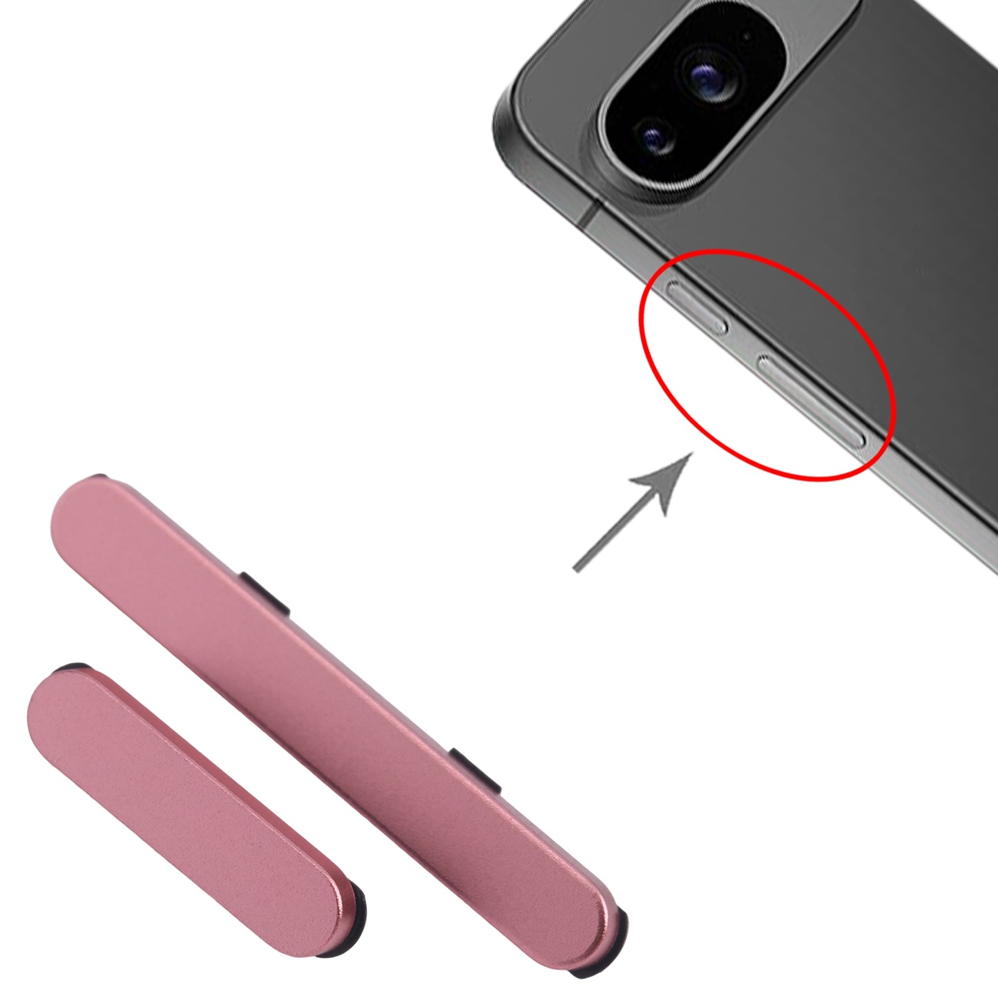 For Google Pixel 9 Original Power Button and Volume Control Button (Pink)