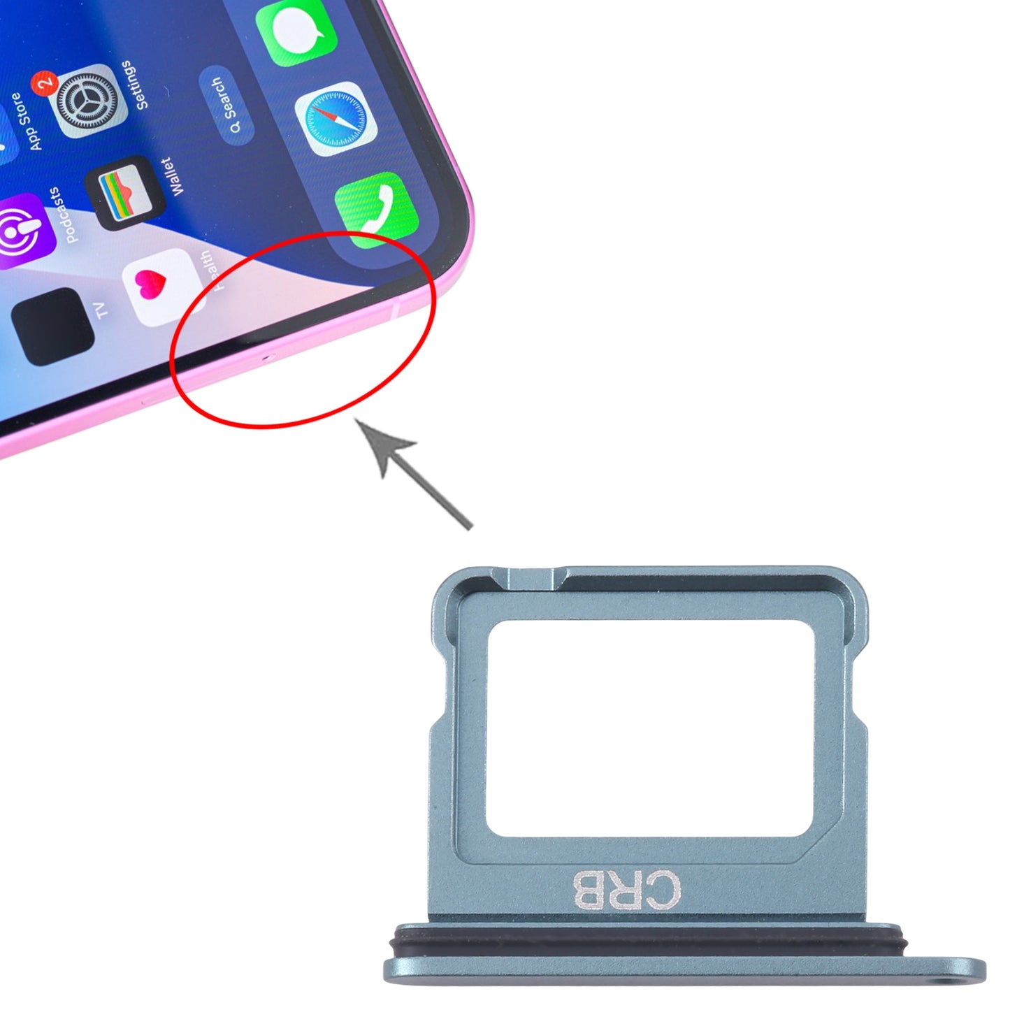 For iPhone 16 SIM Card Tray (Green)