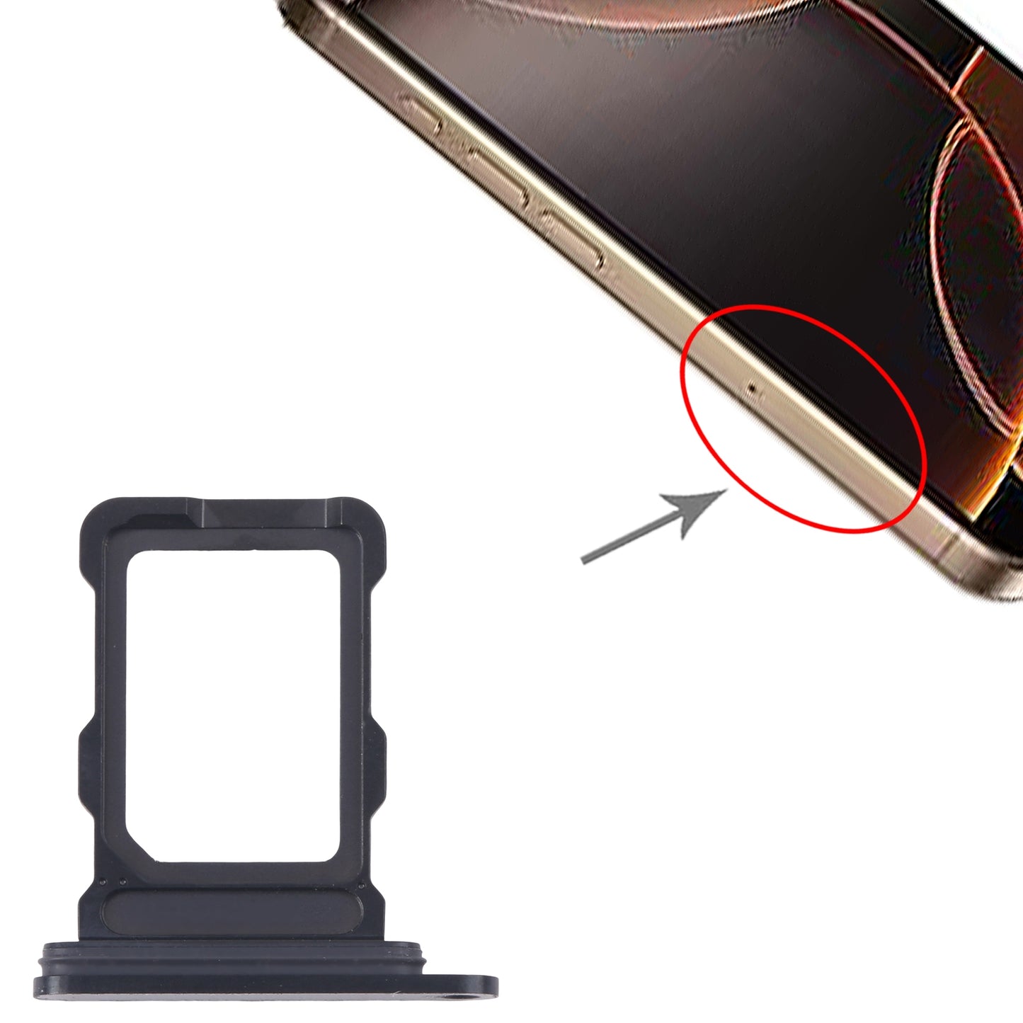 For iPhone 16 Pro Max SIM Card Tray (Black)