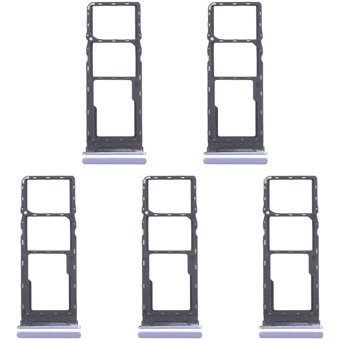 For Infinix Hot 30 Play NFC X6835 5pcs SIM Card Tray + SIM Card Tray + Micro SD Card Tray (Purple)