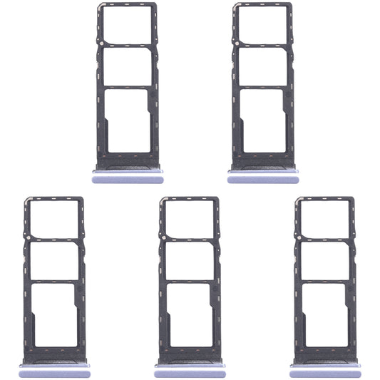 For Infinix Hot 30 Play NFC X6835 5pcs SIM Card Tray + SIM Card Tray + Micro SD Card Tray (Purple)