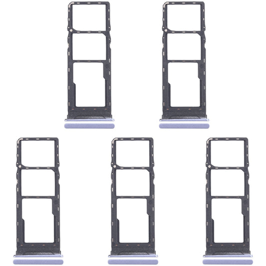 For Infinix Hot 30 Play NFC X6835 5pcs SIM Card Tray + SIM Card Tray + Micro SD Card Tray (Purple)
