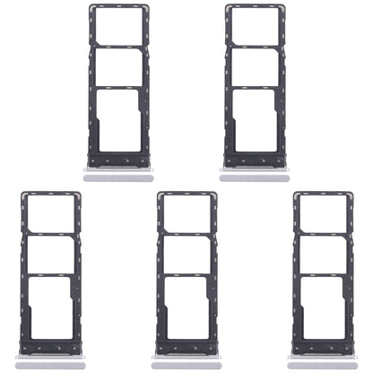 For Infinix Hot 30 Play NFC X6835 5pcs SIM Card Tray + SIM Card Tray + Micro SD Card Tray (Silver)