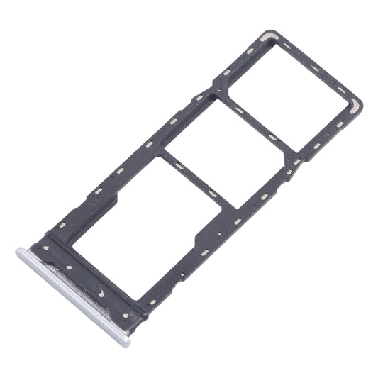 For Infinix Hot 30 Play NFC X6835 5pcs SIM Card Tray + SIM Card Tray + Micro SD Card Tray (Silver)
