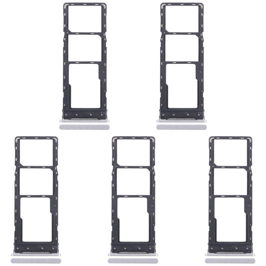 For Infinix Hot 30 Play NFC X6835 5pcs SIM Card Tray + SIM Card Tray + Micro SD Card Tray (Silver)