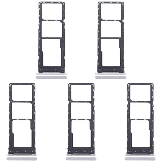 For Infinix Hot 30 Play NFC X6835 5pcs SIM Card Tray + SIM Card Tray + Micro SD Card Tray (Silver)