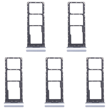 For Infinix Smart 8 X6525 5pcs SIM Card Tray + SIM Card Tray + Micro SD Card Tray (Silver)