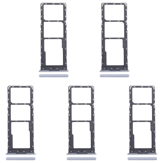 For Infinix Smart 8 X6525 5pcs SIM Card Tray + SIM Card Tray + Micro SD Card Tray (Silver)
