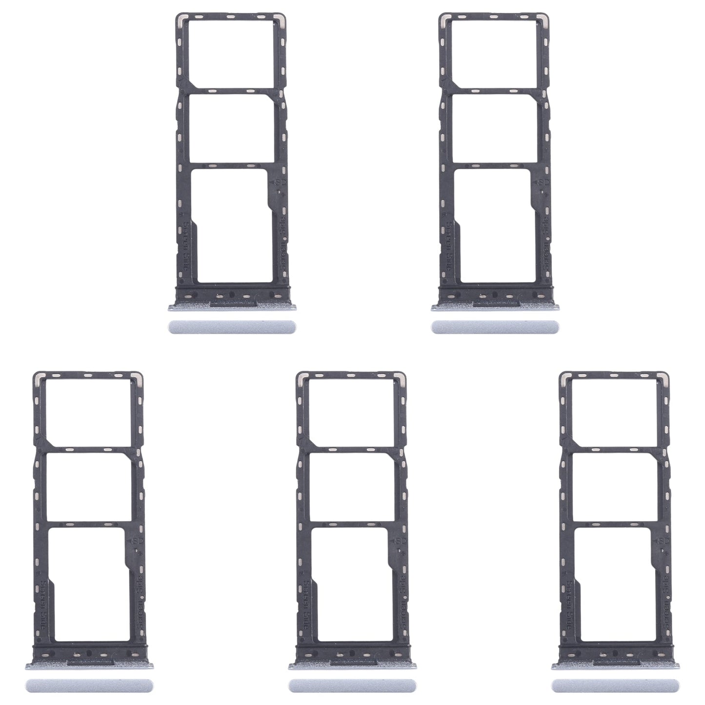 For Infinix Smart 8 X6525 5pcs SIM Card Tray + SIM Card Tray + Micro SD Card Tray (Silver)