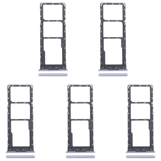 For Infinix Smart 8 X6525 5pcs SIM Card Tray + SIM Card Tray + Micro SD Card Tray (Silver)
