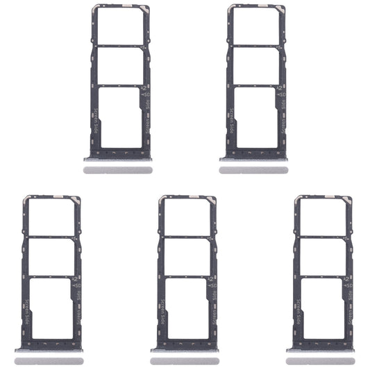 For Infinix Smart 8 Plus X6526 5pcs SIM Card Tray + SIM Card Tray + Micro SD Card Tray (Silver)