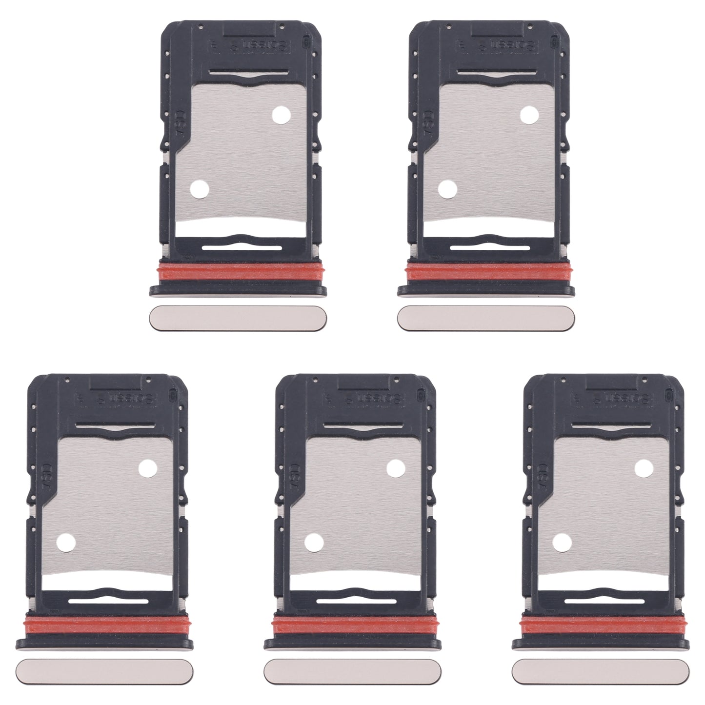 For Infinix Note 30 5G X6711 5pcs SIM Card Tray + SIM Card Tray + Micro SD Card Tray (Gold)