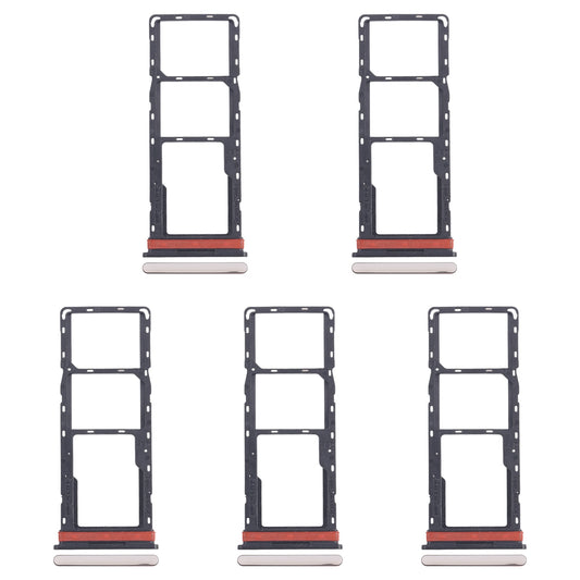 For Infinix Hot 40i X6528B 5pcs SIM Card Tray + SIM Card Tray + Micro SD Card Tray (Gold)