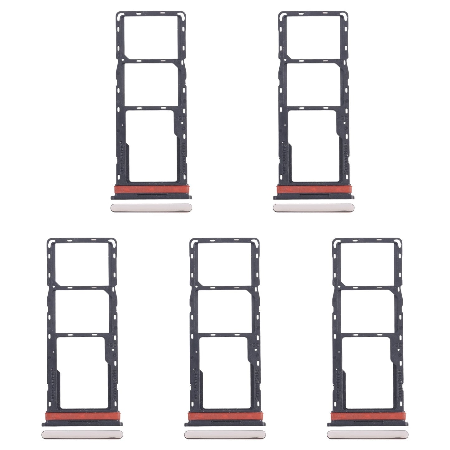 For Infinix Hot 40i X6528B 5pcs SIM Card Tray + SIM Card Tray + Micro SD Card Tray (Gold)