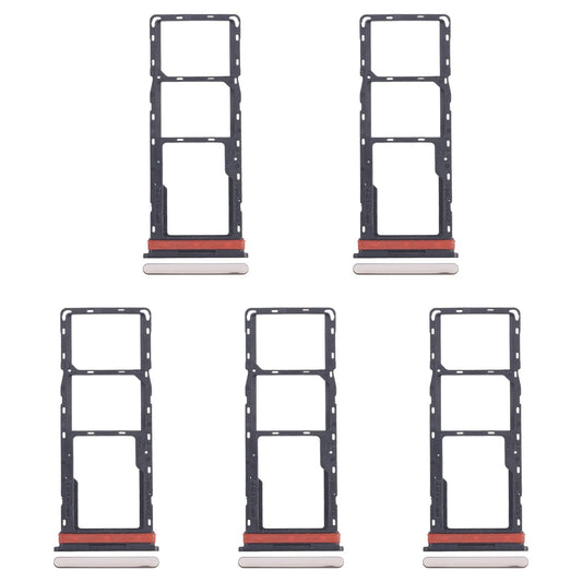 For Infinix Hot 40i X6528B 5pcs SIM Card Tray + SIM Card Tray + Micro SD Card Tray (Gold)