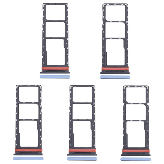 For Infinix Hot 40i X6528B 5pcs SIM Card Tray + SIM Card Tray + Micro SD Card Tray (Blue)