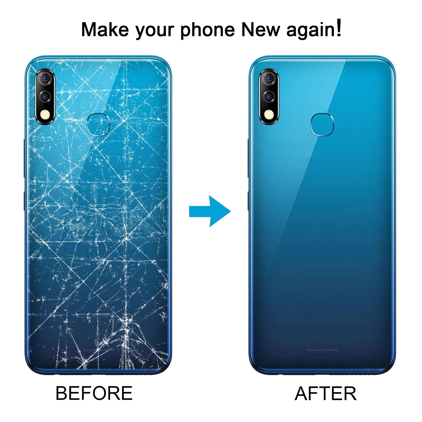 For Infinix Hot 8 Lite X650 Original Battery Back Cover(Blue)