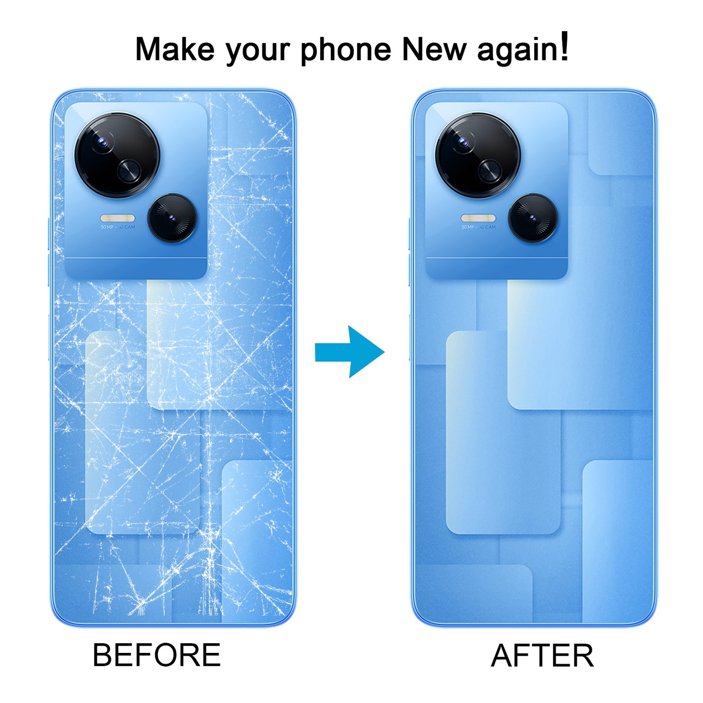 For Tecno Spark 10 5G Original Battery Back Cover(Blue)