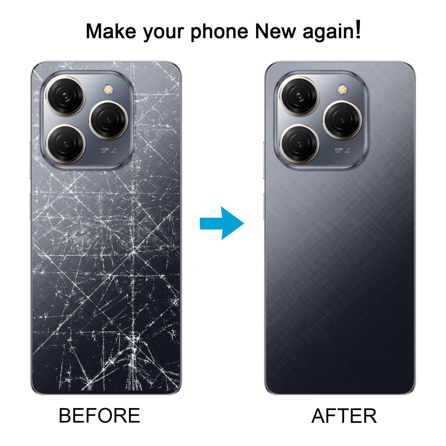 For Tecno Spark 20 Pro Original Battery Back Cover (Black)