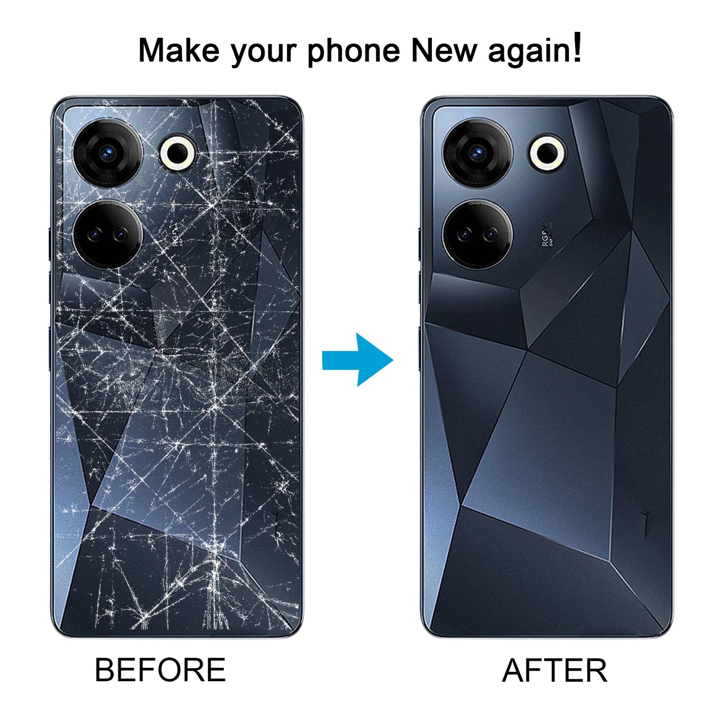For Tecno Camon 20 Original Battery Back Cover(Black)