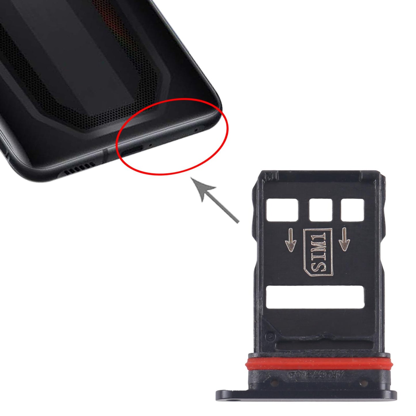For ZTE nubia RedMagic 7 NX679J SIM Card Tray + SIM Card Tray (Black)